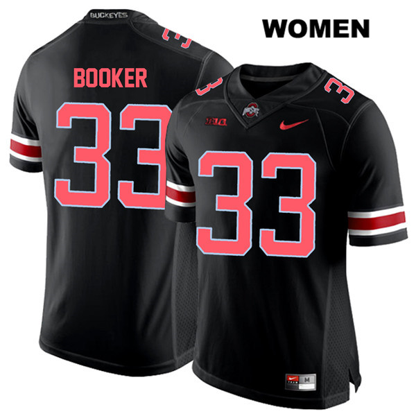 Ohio State Buckeyes Women's Dante Booker #33 Red Number Black Authentic Nike College NCAA Stitched Football Jersey DK19X85CE